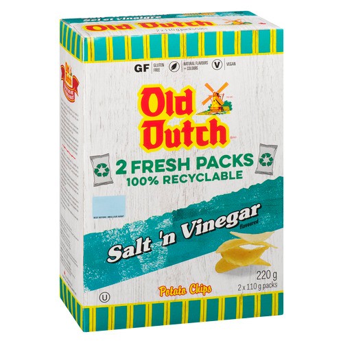 Old Dutch Potato Chips Salt N Vinegar 220 g