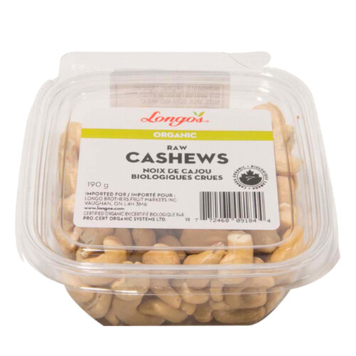 Longo's Organic Cashews Raw 190 g