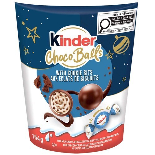 Ferrero Canada Kinder Balls Milk Chocolate With Cookie Bits 164 g