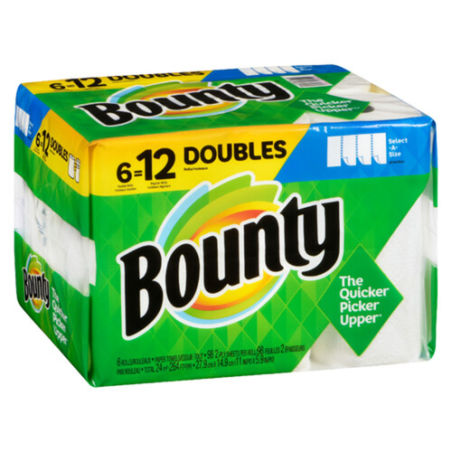 Bounty Paper Towel White 98 Select-A-Size 6 EA