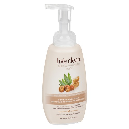 Live Clean Foaming Body Wash Shea & Murumuru 450 ml