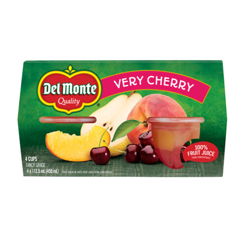 Del Monte Fruit Bowls In Fruit Juice Very Cherry 4 x 112.5 ml