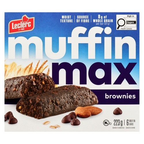 Leclerc Muffin Max Whole Grain Bars Brownies 6 x 223 g