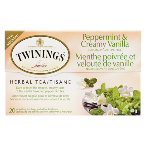 Twinings Of London Herbal Tea Peppermint & Creamy Vanilla 20 Tea Bags 