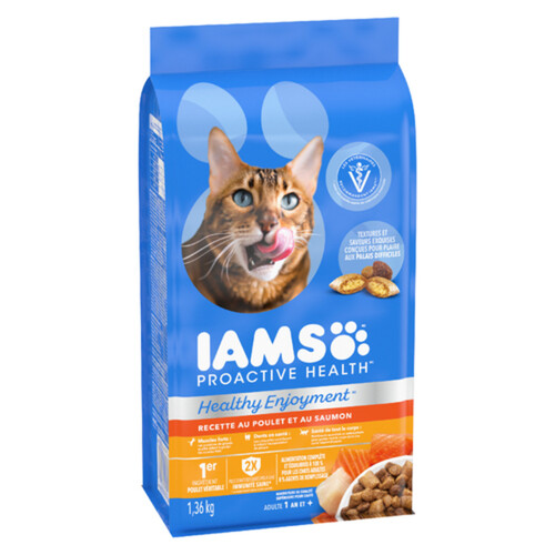IAMS Proactive Health Healthy Enjoyment Dry Cat Food Chicken & Salmon 1.36 kg