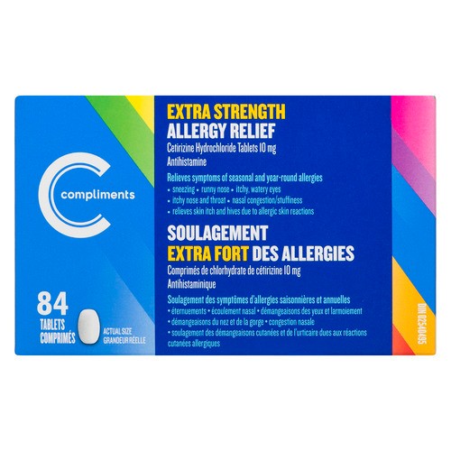 Compliments Extra Strength Allergy Relief 84 Tablets