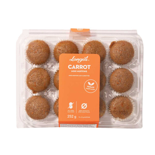 Longo's Nut-Free Vegan Muffins Carrot Mini 252 g (frozen)