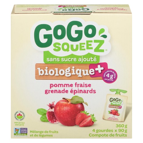 Gogo Squeez Organic Apple Strawberry Pomegranate Spinach 90 g