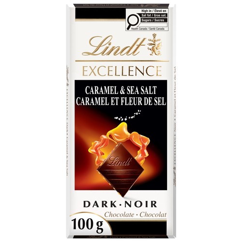 Lindt Excellence Dark Chocolate Bar Caramel & Sea Salt 100 g
