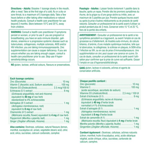 Jamieson Vitamin C & D Zinc Lozenge Soothing Lemon & Menthol 60 Count