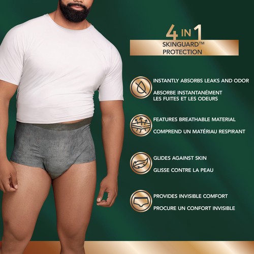 Depend Real Fit Men Underwear Max Grey Large/Extra Large 12 Count