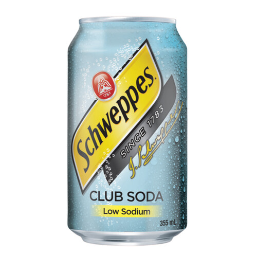 Schweppes Soft Drink Low Sodium Club Soda 12 x 355 ml (cans)