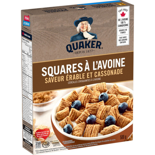 Quaker Oatmeal Squares Cereal Maple and Brown Sugar 500 g Voilà