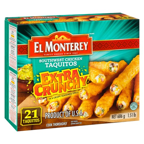El Monterey Chicken Southwest Extra Crunchy Taquito 686 g (frozen)