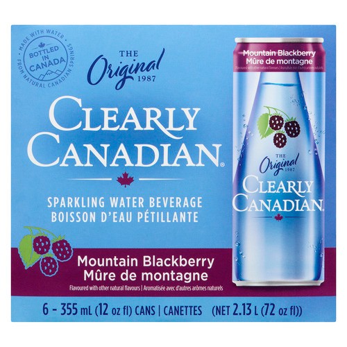 Clearly Canadian Sparkling Water Mountain Blackberry 6 x 355 ml (cans)
