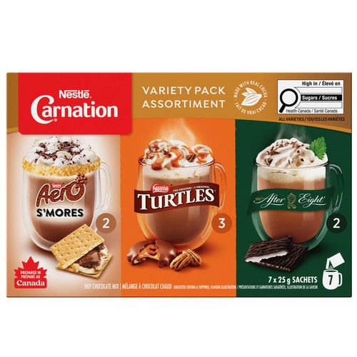 Nestlé Carnation Hot Chocolate Mix Variety Pack 7 x 25 g