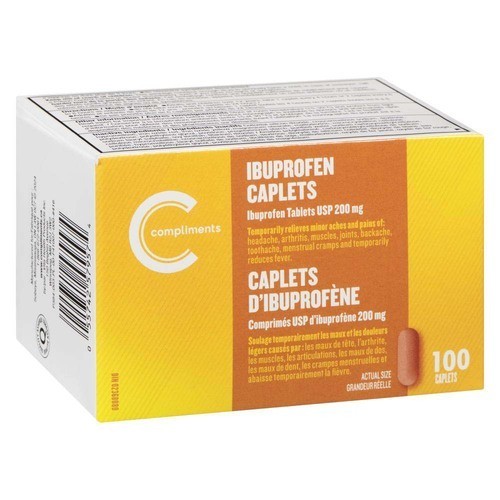 Compliments Ibuprofen Caplets 100 Count