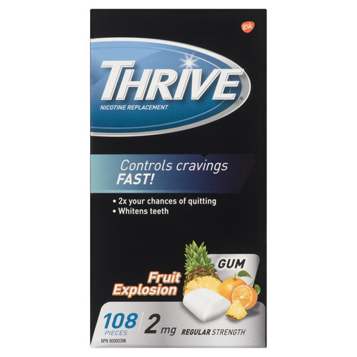 Thrive 2 mg Nicotine Gum Fruit Explosion 108 Pieces