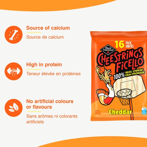 Black Diamond Cheestrings White Cheddar 16 Count
