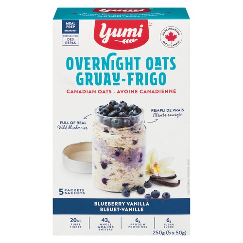 Yumi Organics Overnight Oats Blueberry Vanilla 250 g