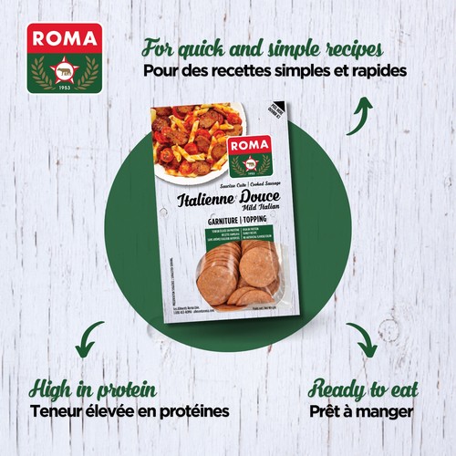 Roma Cooked Sausage Topping Mild Italian 175 g