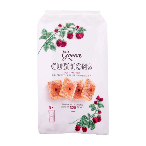 Grona Cushions Puff Pastry With Raspberry Filling 328 g