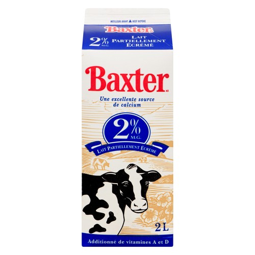 Baxter 2% Milk Carton Partly Skimmed 2 L