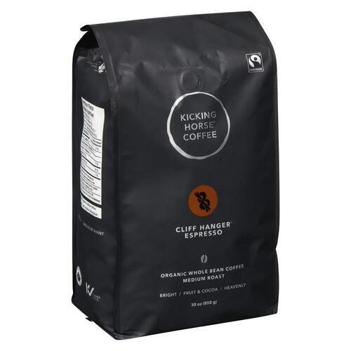 Kicking Horse Coffee Organic Whole Bean Coffee Cliff Hanger Espresso 850 g