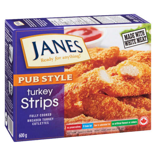 Janes Pub Style Fully Cooked Frozen Turkey Strips 600 g