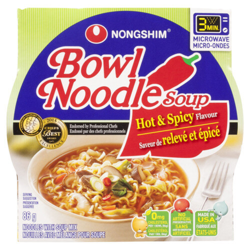 Nong Shim Instant Noodle Soup Bowl Hot & Spicy 86 g