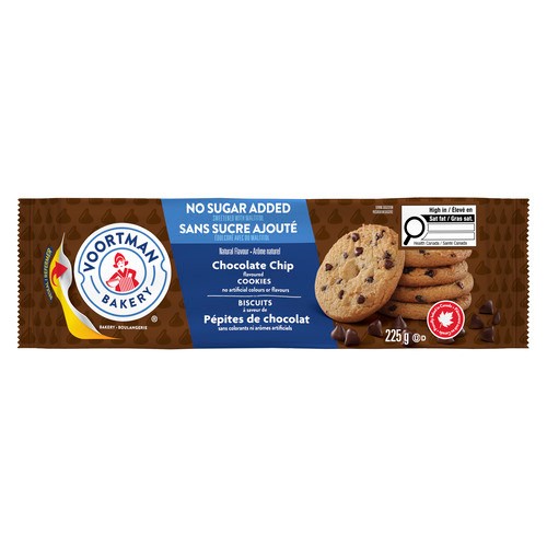 Voortman No Sugar Added Chocolate Chip Cookies 225 g