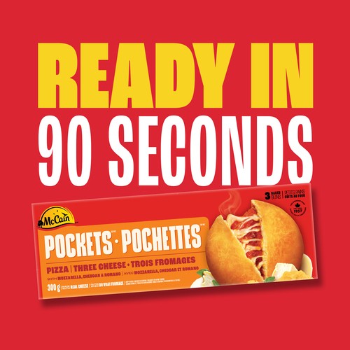 McCain Frozen Pizza Pockets Three Cheese 3 x 100 g
