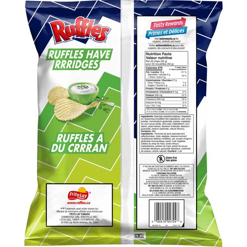 Ruffles Potato Chips Sour Cream 'N Onion 200 g