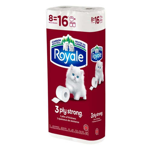 Royale Toilet Paper Strong 3-Ply 8 Rolls x 165 Sheets 