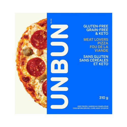 Unbun Foods Meat Lovers Frozen Keto Gluten Free Grain Free Pizza 310.3 g