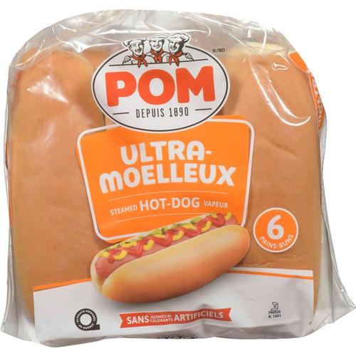 Pom Ultra Moelleux Hot Dog Buns 6 Count