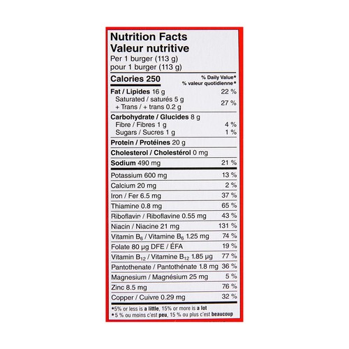 Lightlife Frozen Plant Based Burger 680 g 