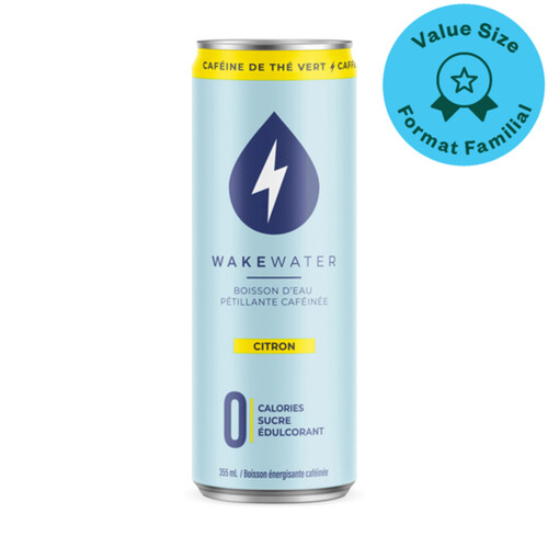 WakeWater Caffeinated Sparkling Water Lemon 355 ml (can)