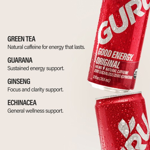 Guru Energy Drink Natural Original 24 x 355 ml (cans)