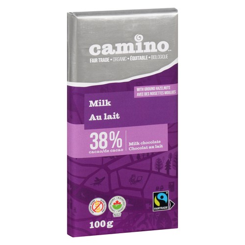 Camino Organic Gluten-Free Milk Chocolate Bar With Hazelnut 100 g
