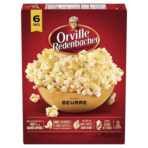 Orville Redenbacher Gluten-Free Popcorn Buttery 6 x 82 g