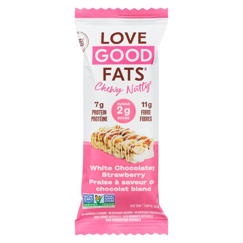 Love Good Fats Chewy Nutty Snack Bar White Chocolatey Strawberry 40 g