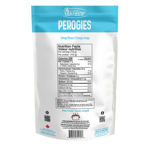 Taste Of Ukraine Cottage Cheese Perogies 625 g