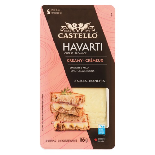 Castello Sliced Cheese Havarti Creamy 8 Slices 165 g