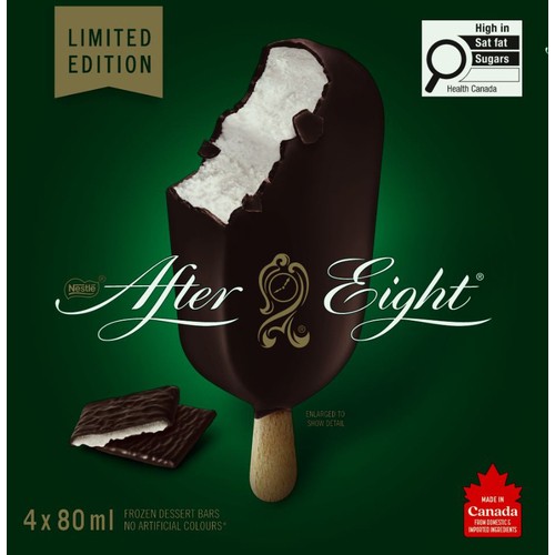 After Eight Frozen Dessert Bars Dark Chocolate Mint 4 x 80 ml