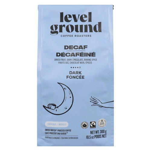 Level Ground Trading Ground Coffee Swiss Water Process Decaf Dark 300 g