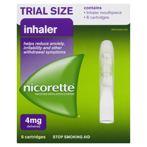 Nicorette Inhaler Trial Size 4 mg 6 Cartridges