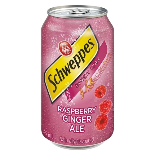 Schweppes Soft Drink Ginger Ale Raspberry 12 x 355 ml