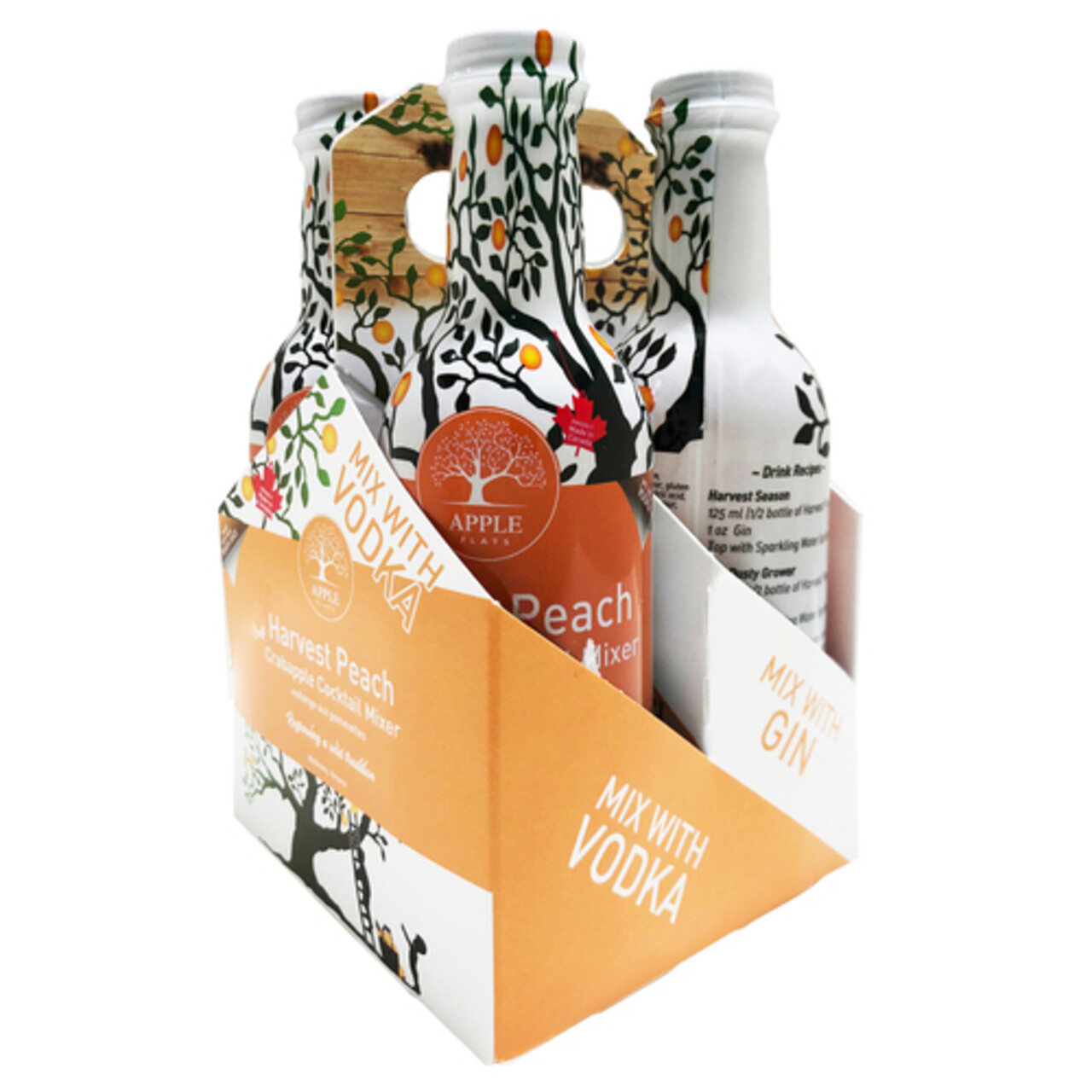 Apple Flats Crabapple Cocktail Mixer Harvest Peach 4 x 250 ml (bottles