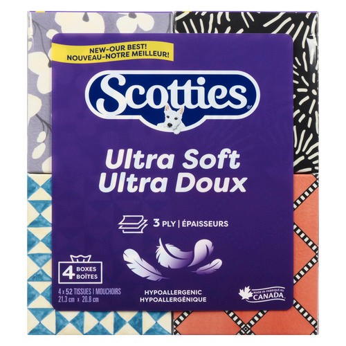 Scotties Tissues Ultra Soft 3-Ply 4 Boxes x 52 Sheets